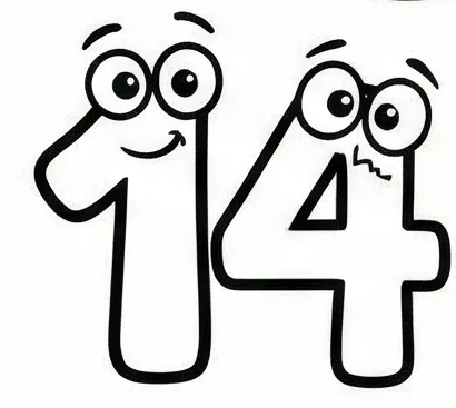 a cartoon drawing of a number four.webp